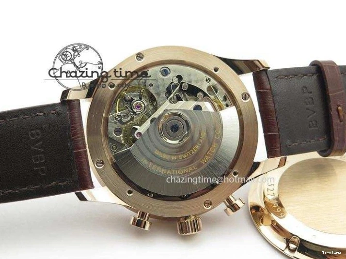 MIROTIME 0414 Portuguese IW371415 ZF 1:1 Best Edition RG Black dial On Brown Leather Strap A Modern 7286
